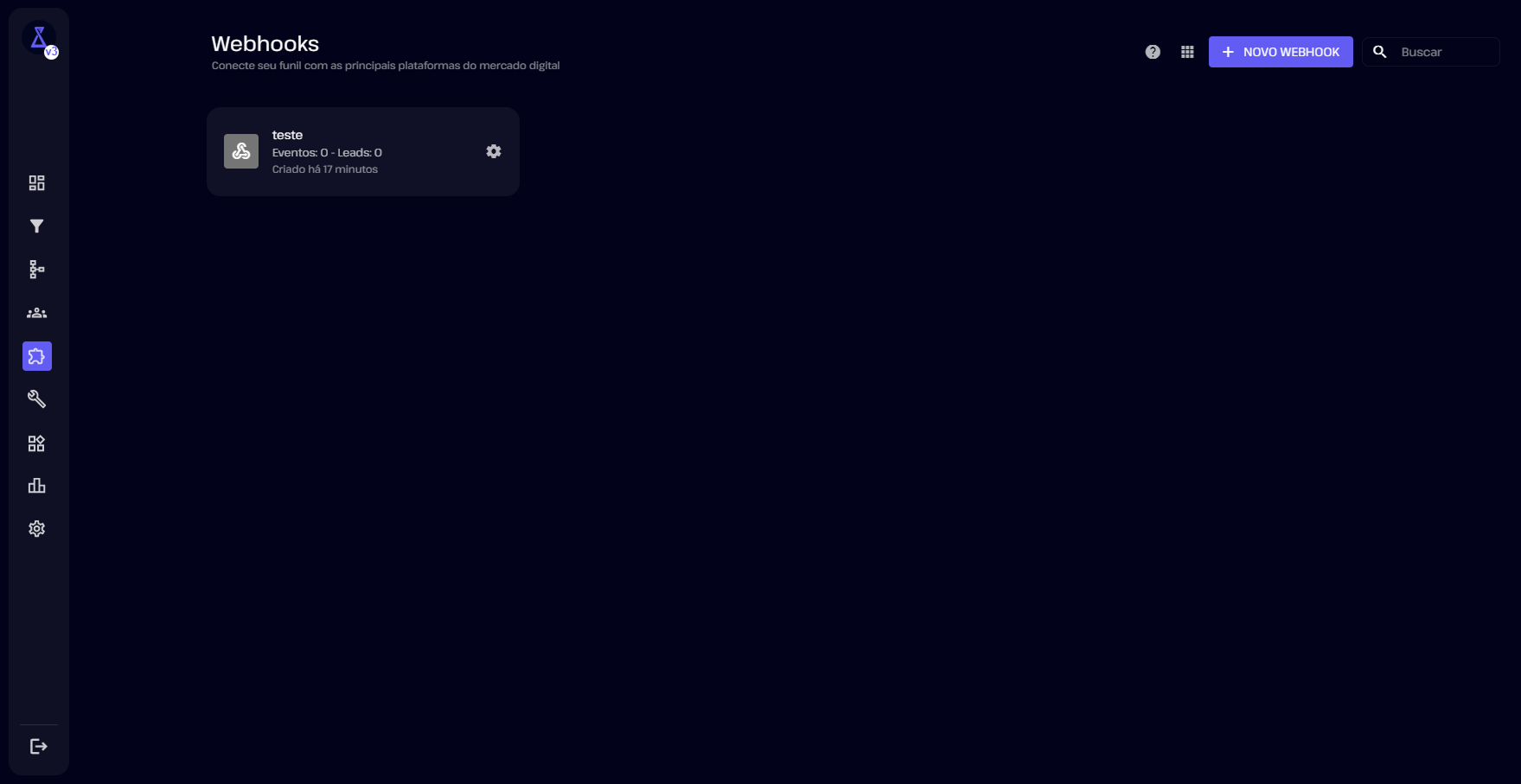 Lista de webhooks na SellFlux